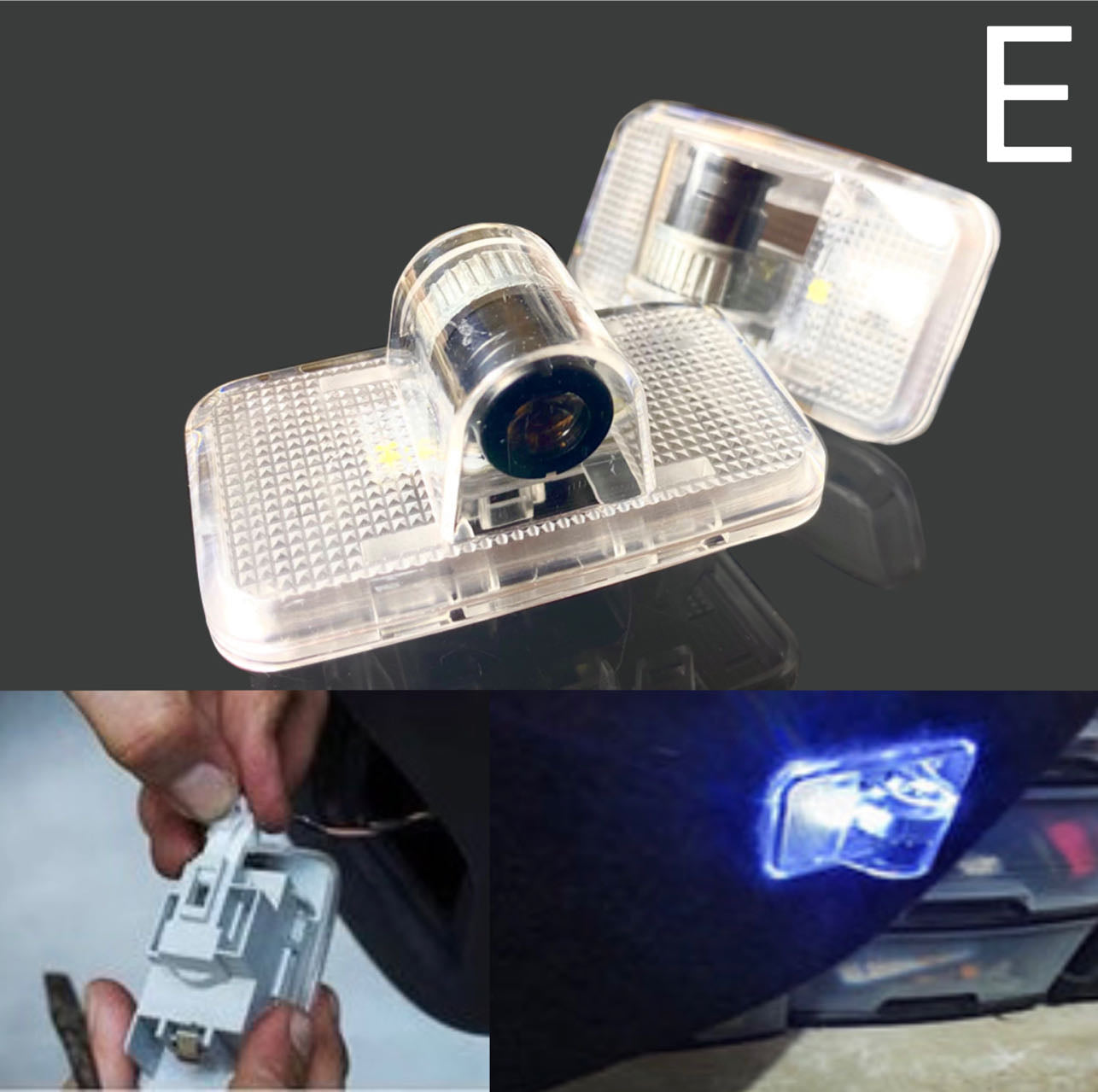 RENAULT ORIGINAL LOGO PROJECROTR LIGHTS Nr.123(quantity  1 =  2 Logo Film & 2 door lights)