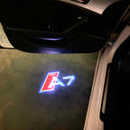 AUDI LOGO PROJECTOT LIGHTS Nr.120 (الكمية 1 = 2 Logo Films /2 أضواء الباب)