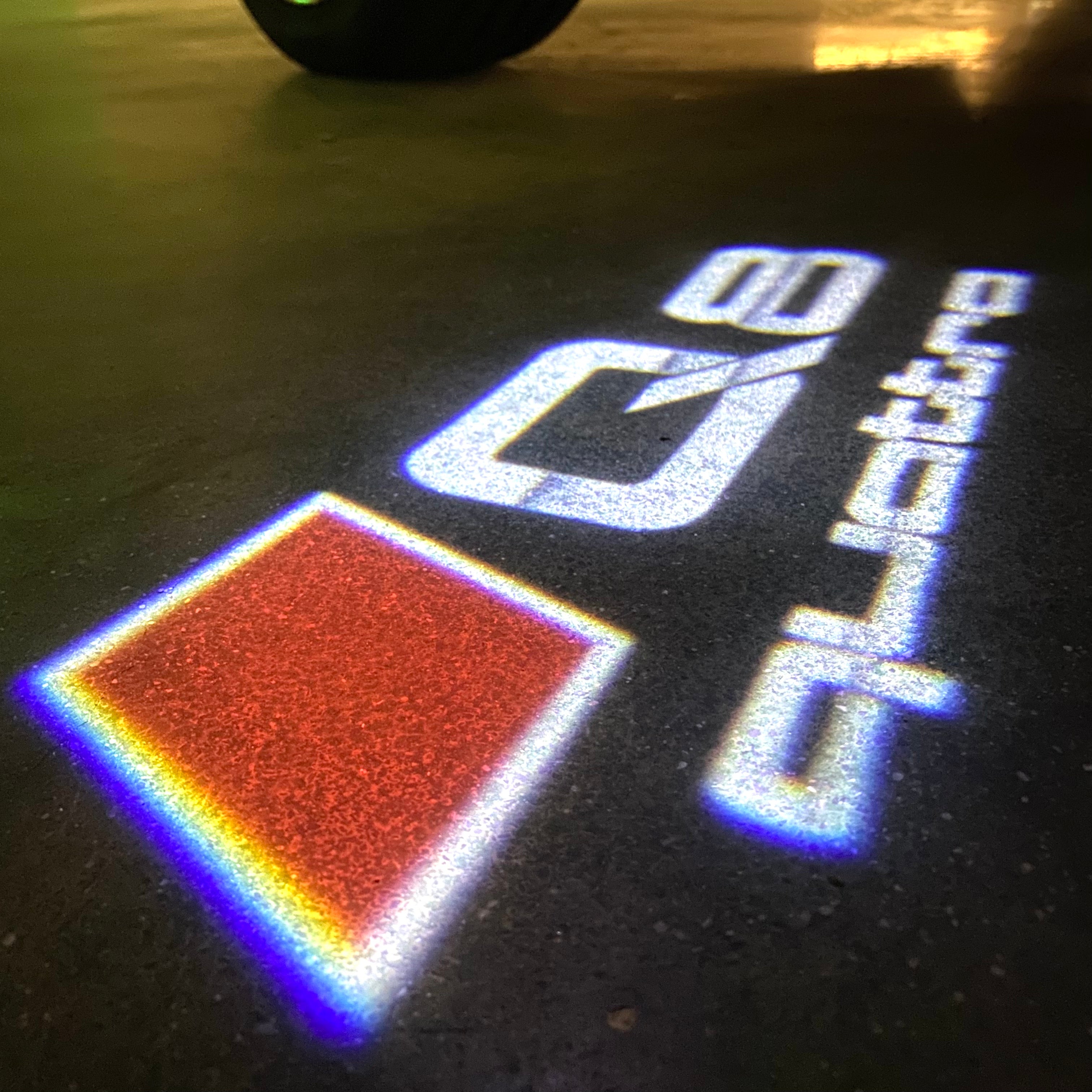 AUDI  Q8 LOGO PROJECTOT LIGHTS  (quantity 1 = 2 Logo Films /2 door lights）Nr.12B34
