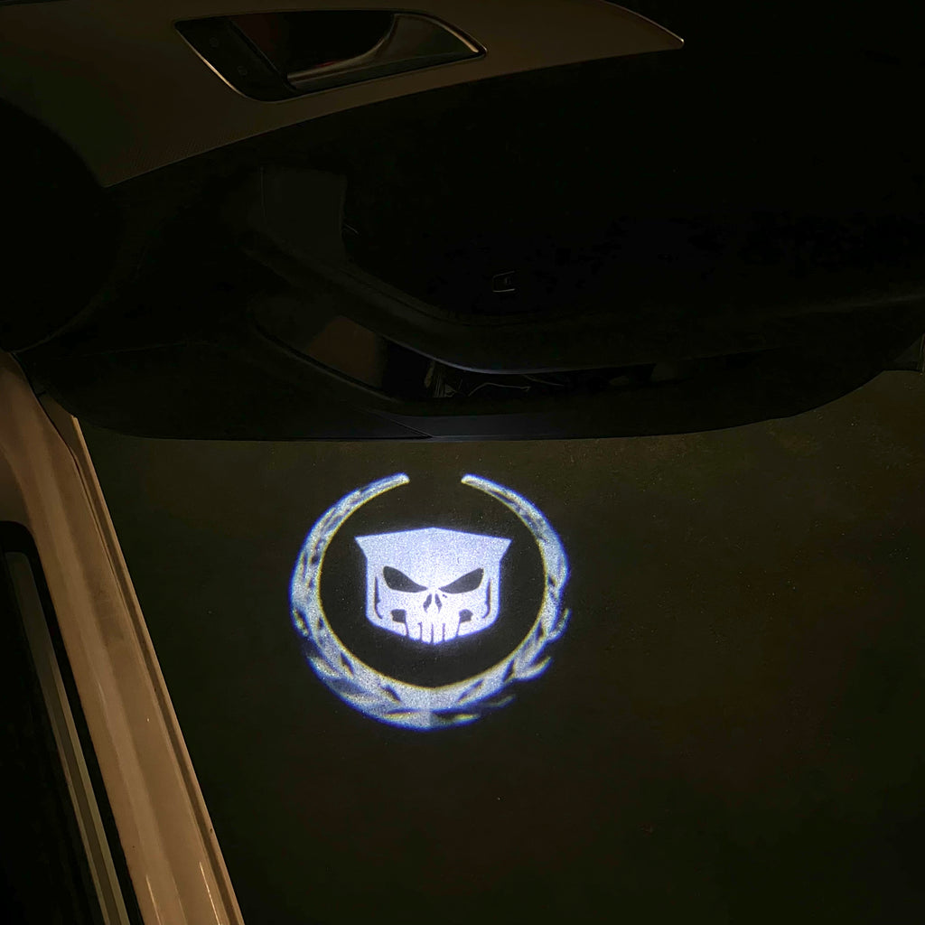 AUDI LOGO PROJECTOT LIGHTS Nr.19 (الكمية 1 = 2 Logo Films /2 أضواء الباب)