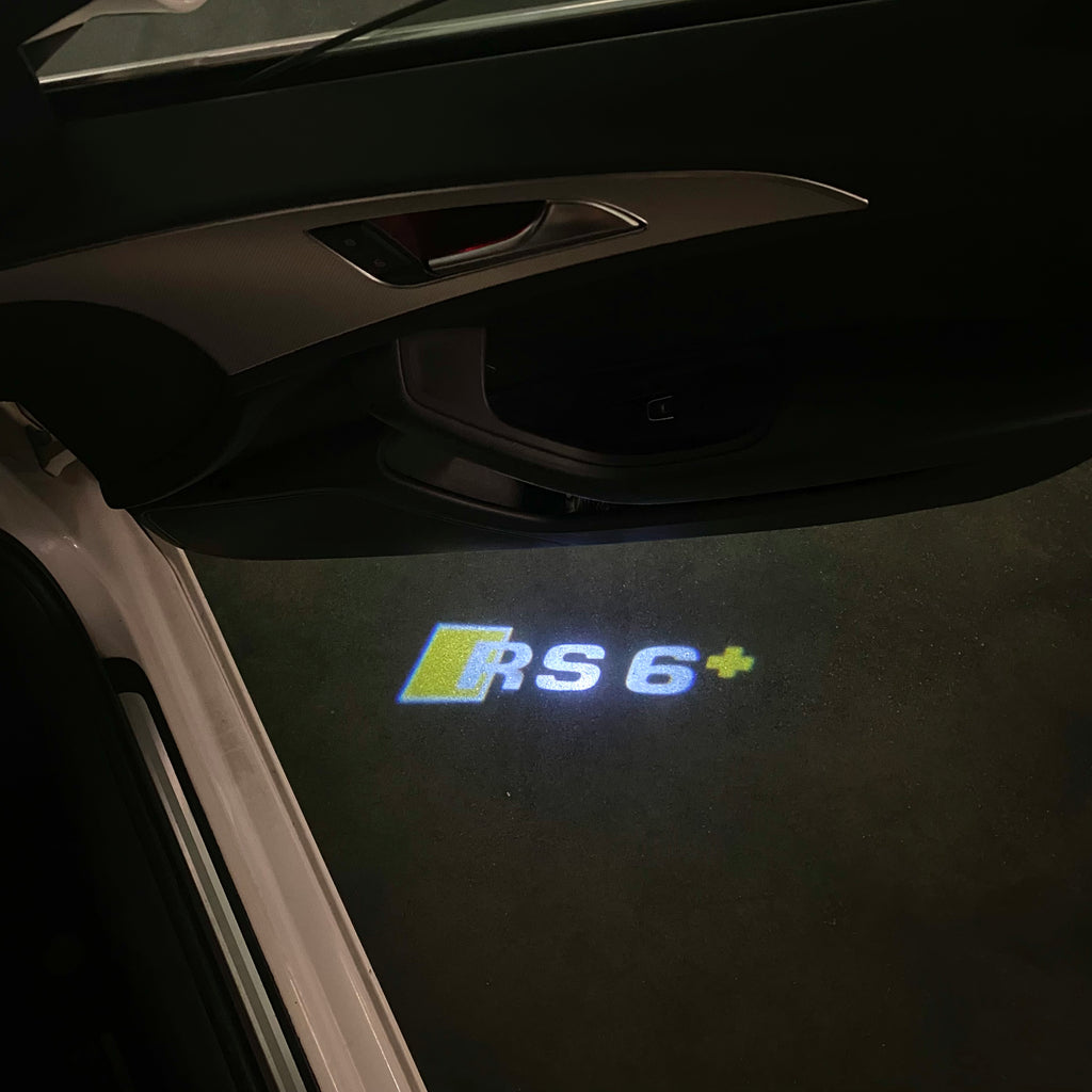 AUDI RS6+ LOGO PROJECTOT LIGHTS Nr.46Bgg (quantity 1 = 2 Logo Films /2 door lights）
