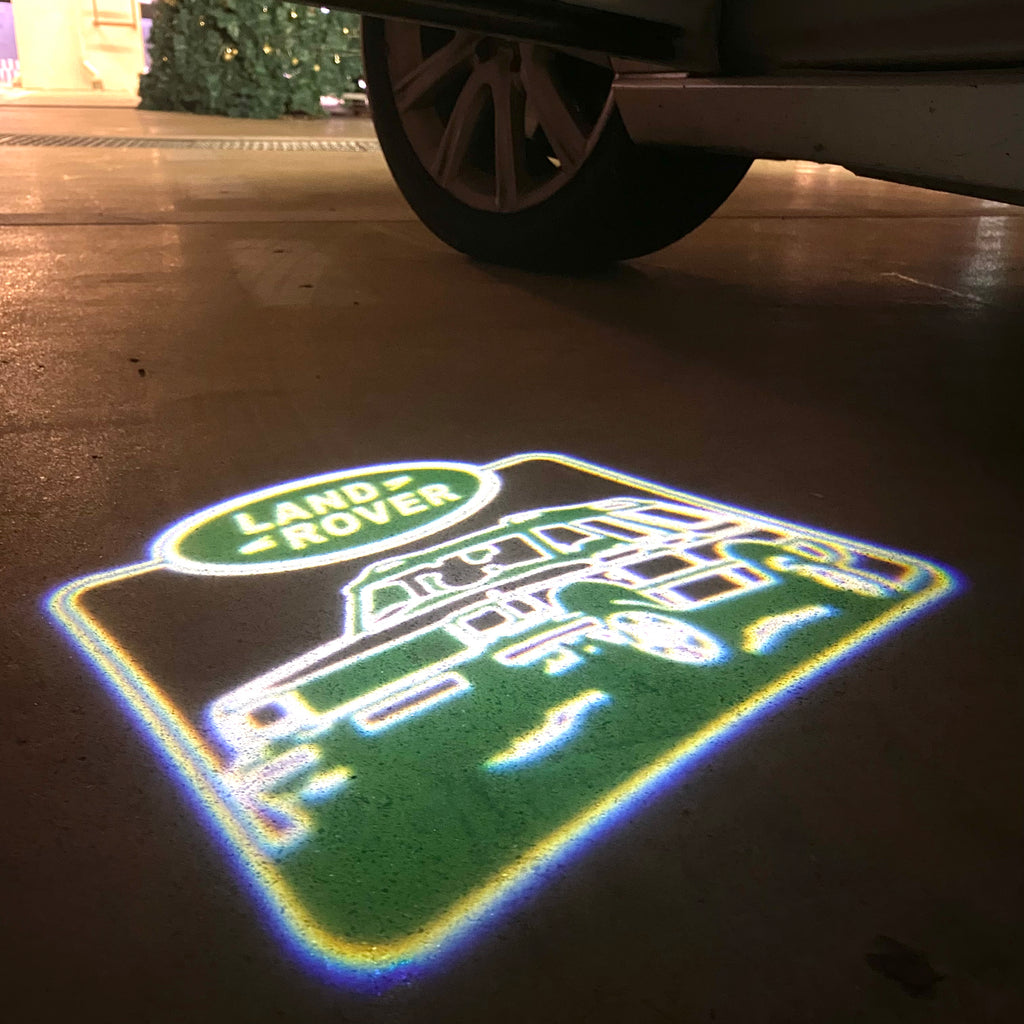 LUCES DE PROYECTOR CON LOGO Land Rover Nr.04 (cantidad 1 = 1 juegos / 2 luces de puerta)