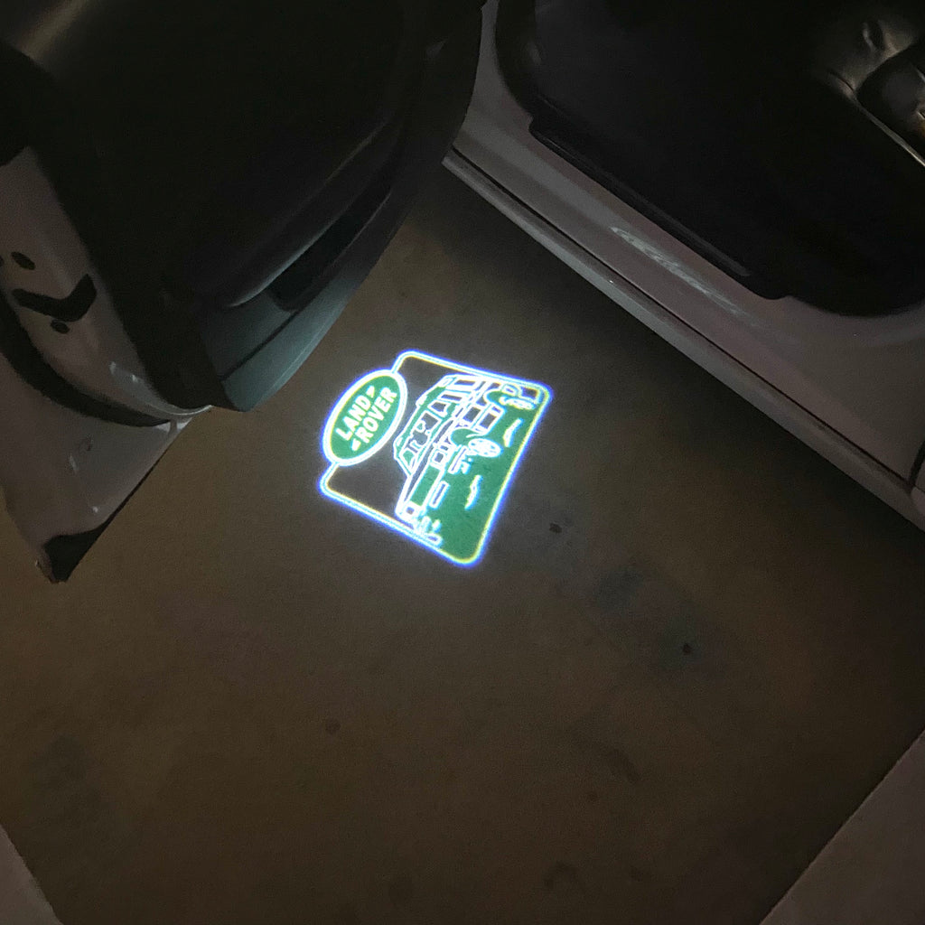 LUCES DE PROYECTOR CON LOGO Land Rover Nr.04 (cantidad 1 = 1 juegos / 2 luces de puerta)