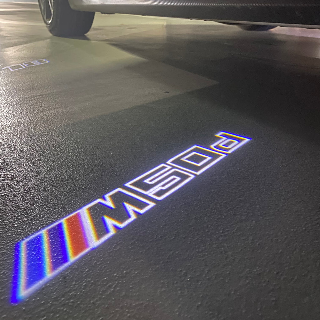 LUCES DE PROYECTOR DEL LOGOTIPO BMW M3 Nr.24 (cantidad 1 = 1 juegos / 2 luces de puerta)