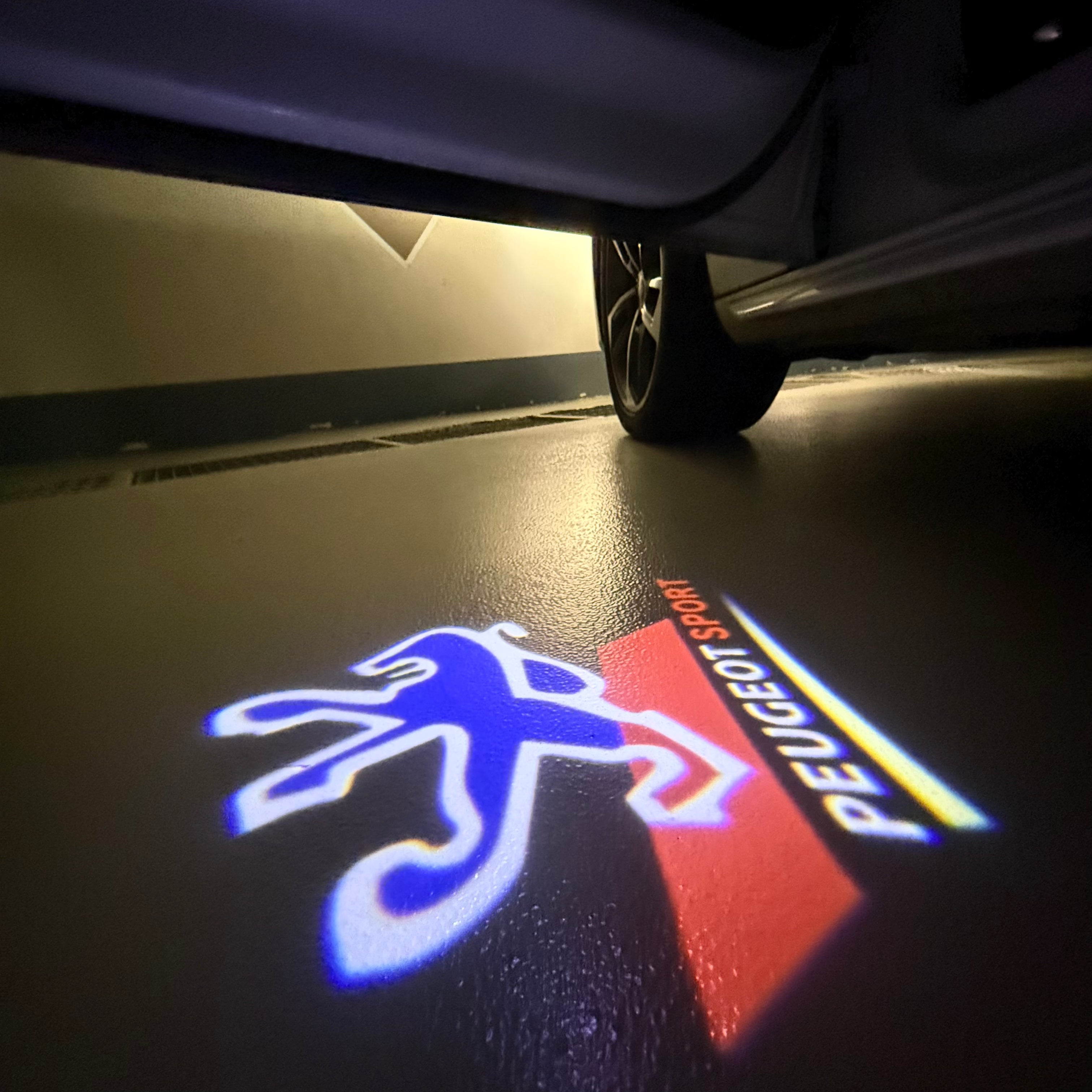 PEUGEOT  SPORT  LOGO PROJECTOT LIGHTS (quantity 1 = 1 sets/2 door lights) Nr.6024q80