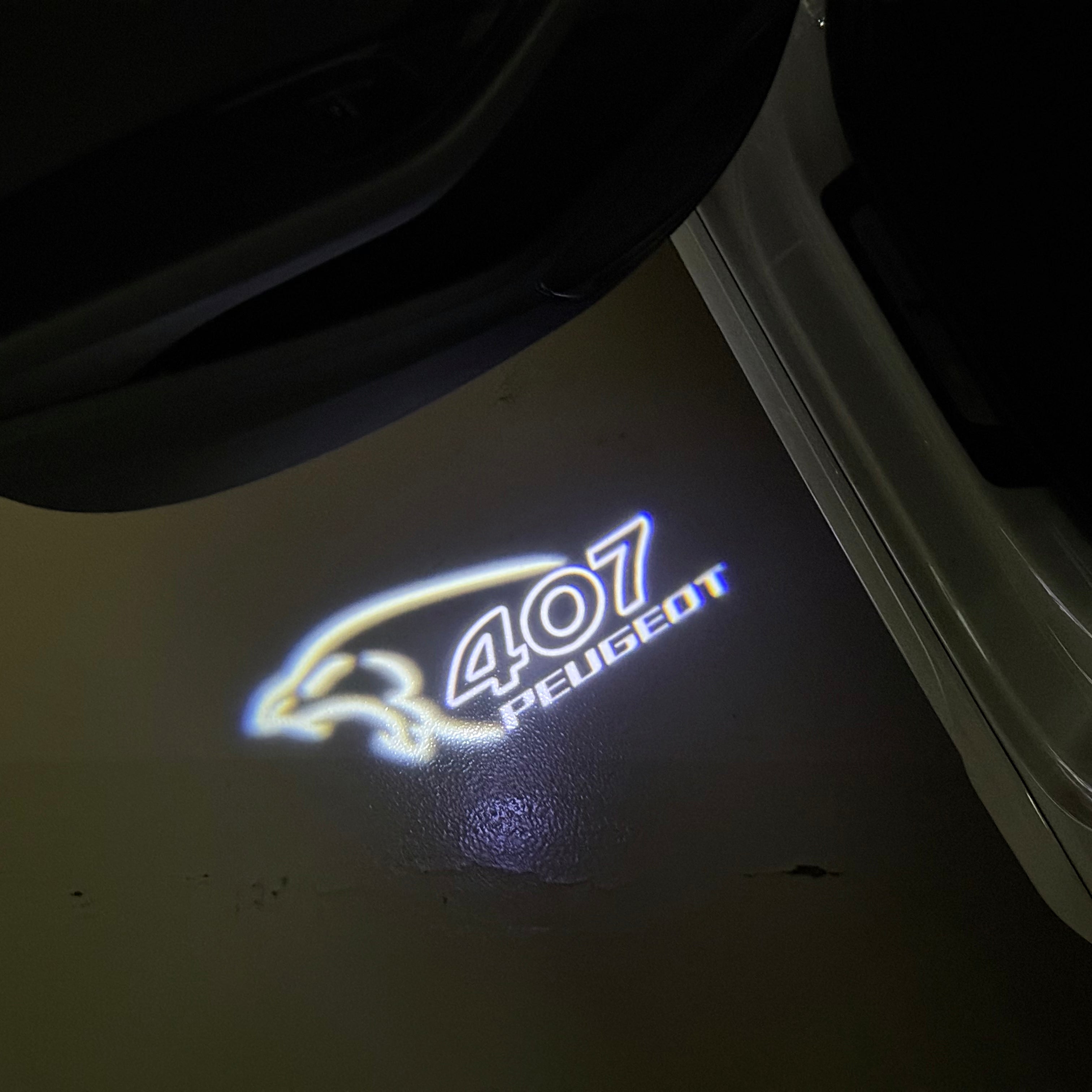 PEUGEOT 407  LOGO PROJECTOT LIGHTS (quantity 1 = 1 sets/2 door lights) Nr.6024q32