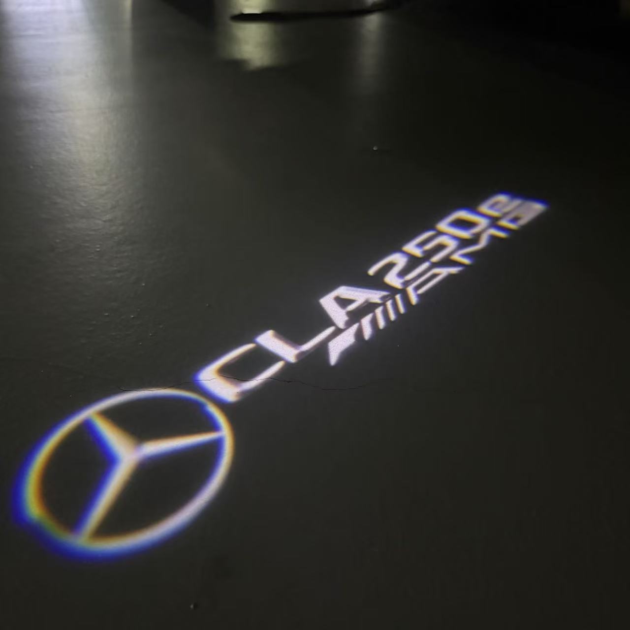 أضواء بروجكتور شعار MERCEDES BENZ رقم 03 (الكمية 1 = 1 مجموعة / 2 أضواء باب)