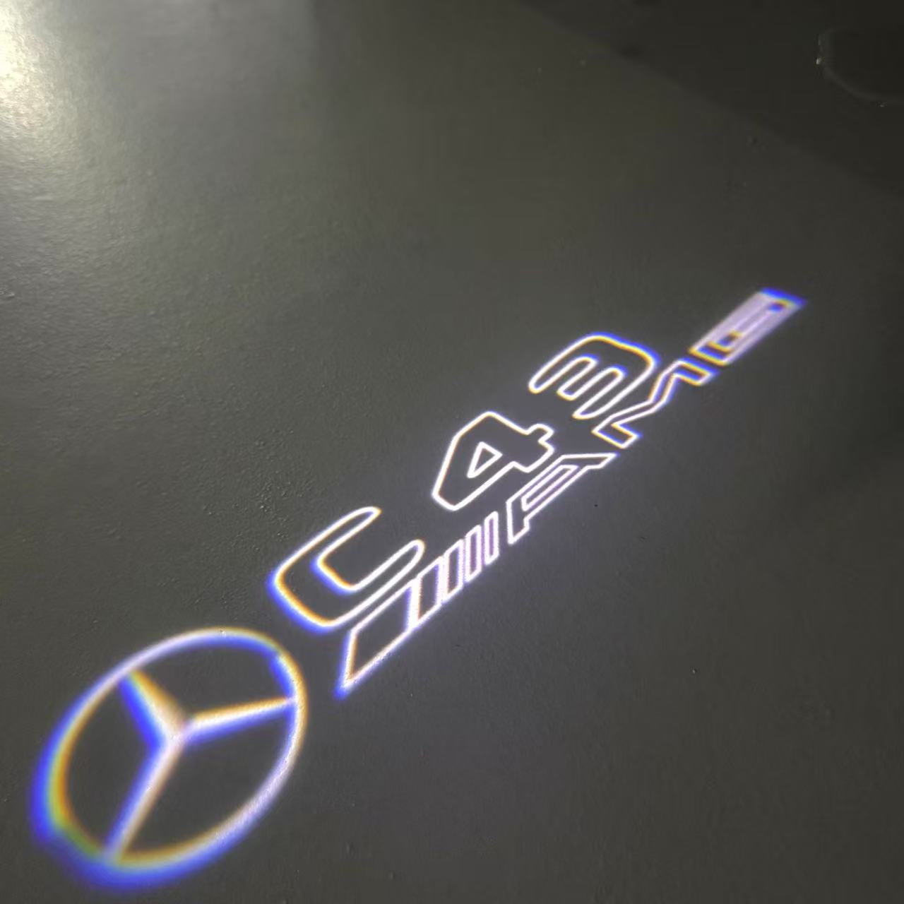 أضواء بروجكتور شعار MERCEDES BENZ رقم 03 (الكمية 1 = 1 مجموعة / 2 أضواء باب)