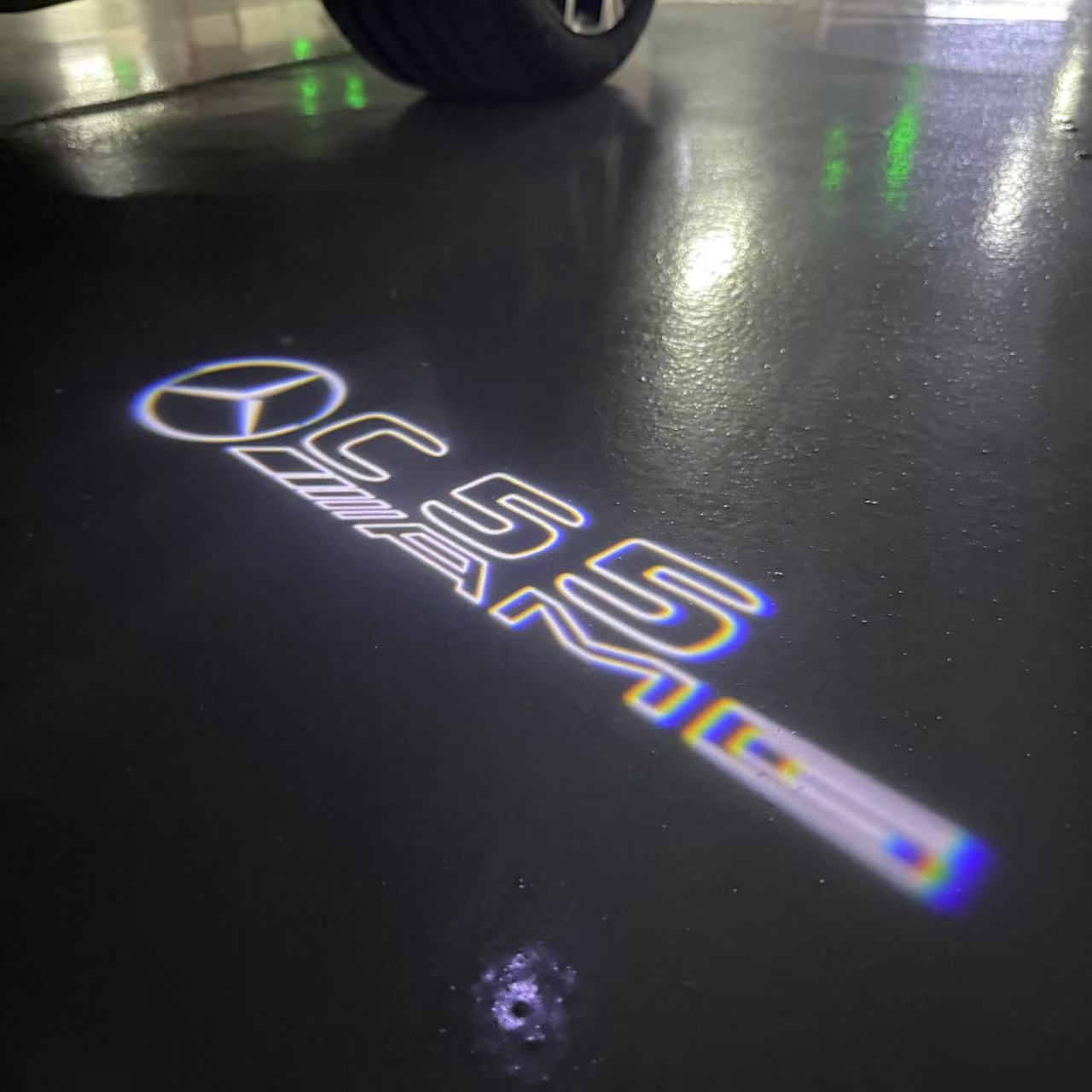 أضواء بروجكتور شعار MERCEDES BENZ رقم 03 (الكمية 1 = 1 مجموعة / 2 أضواء باب)
