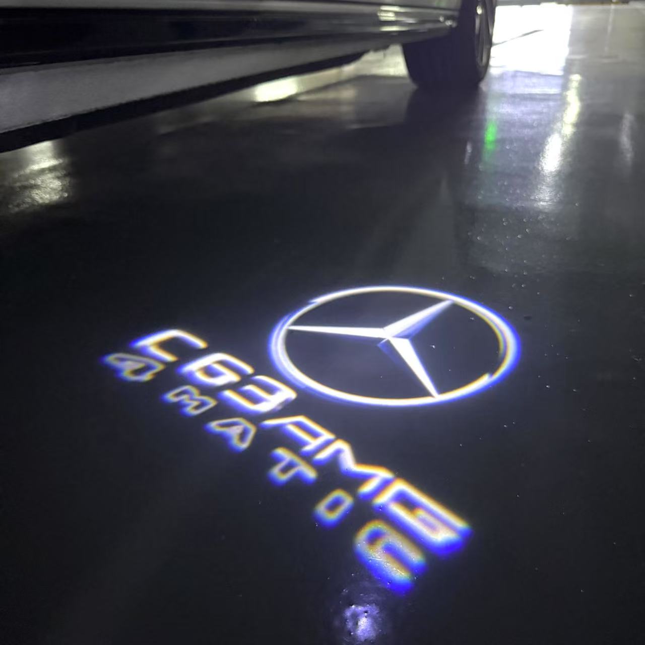 أضواء بروجكتور شعار MERCEDES BENZ رقم 03 (الكمية 1 = 1 مجموعة / 2 أضواء باب)