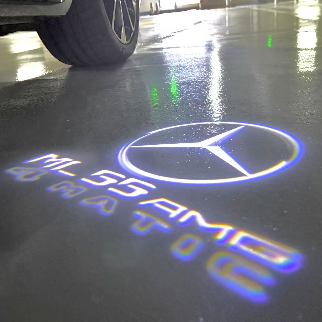 أضواء بروجكتور شعار MERCEDES BENZ رقم 03 (الكمية 1 = 1 مجموعة / 2 أضواء باب)