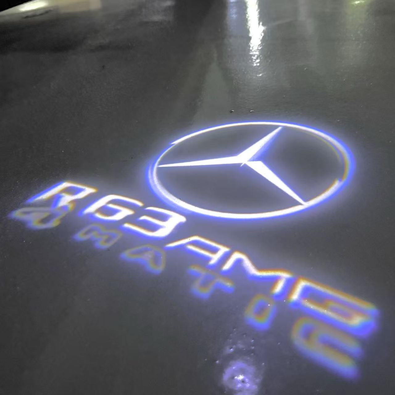 أضواء بروجكتور شعار MERCEDES BENZ رقم 03 (الكمية 1 = 1 مجموعة / 2 أضواء باب)