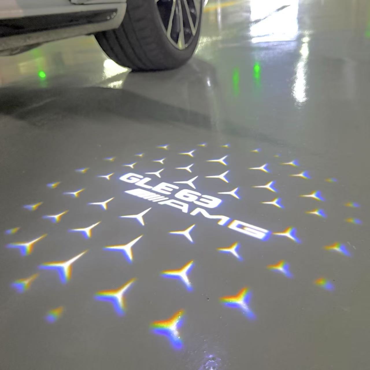 أضواء بروجكتور شعار MERCEDES BENZ رقم 03 (الكمية 1 = 1 مجموعة / 2 أضواء باب)