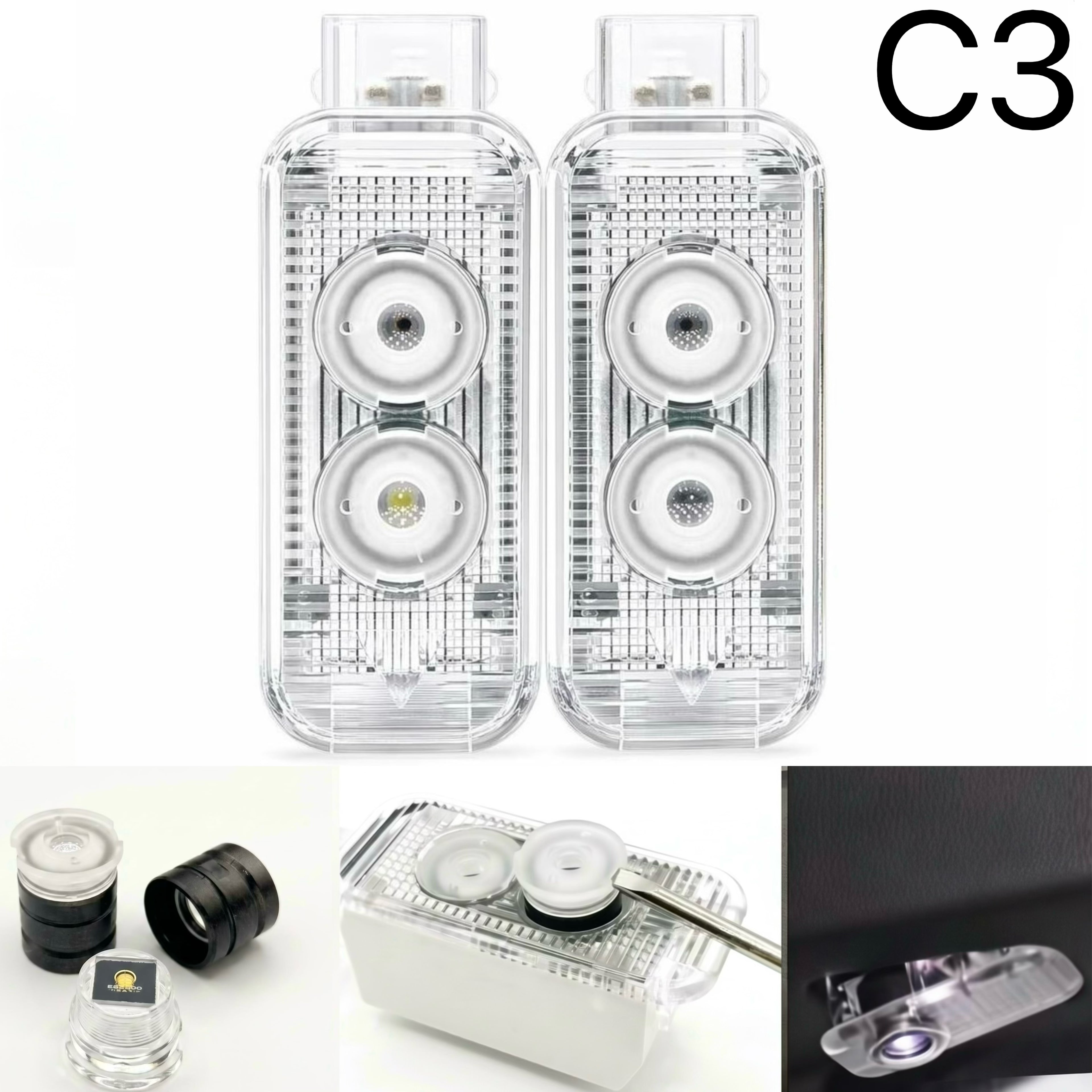 AUDI LOGO PROJECTOR LIGHTS Nr.137 (Menge 1 = 2 Logo Films / 2 Türlichter)