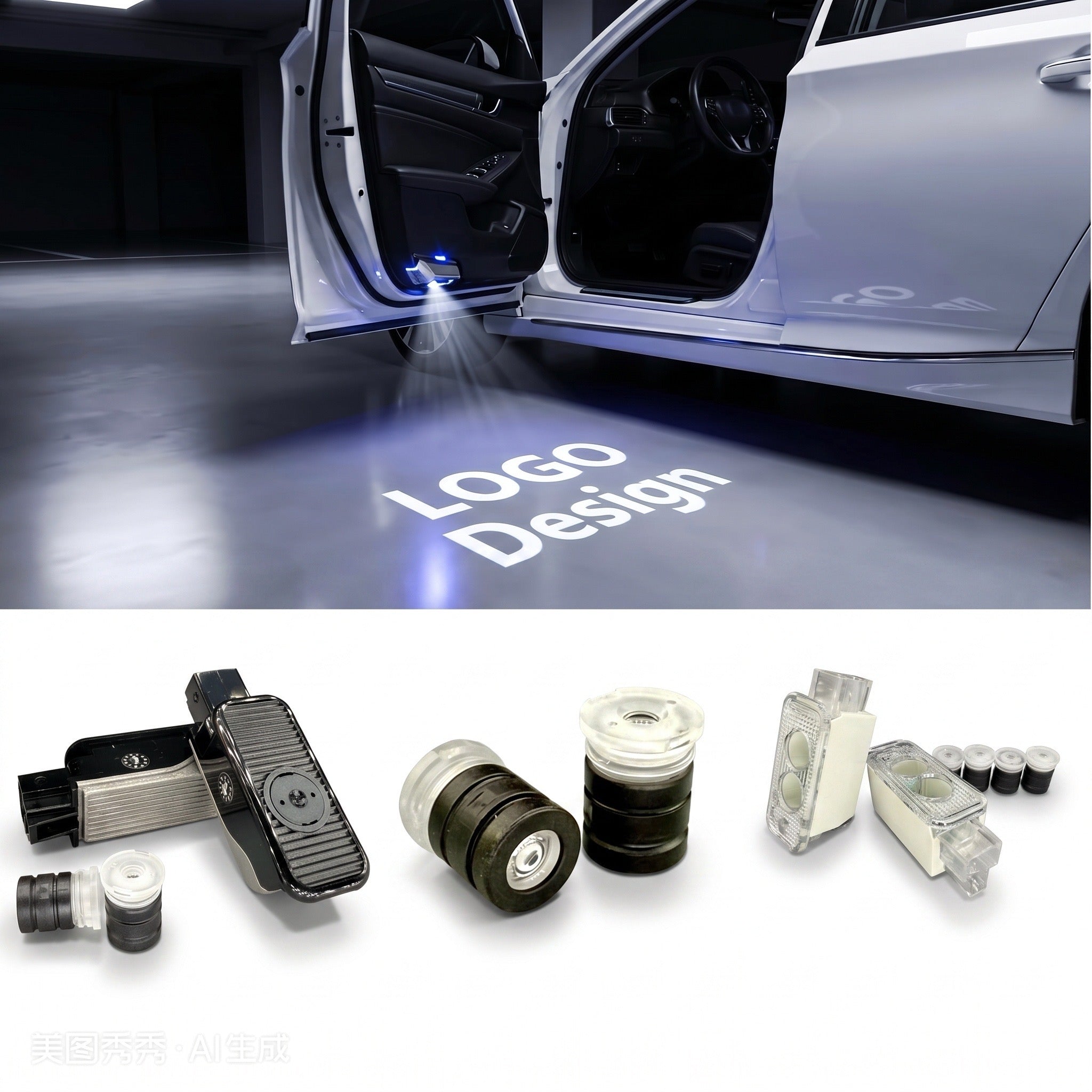 AUDI LOGO PROJECTOR LIGHTS Nr.46 (Menge 1 = 2 Logo Films / 2 Türlichter)