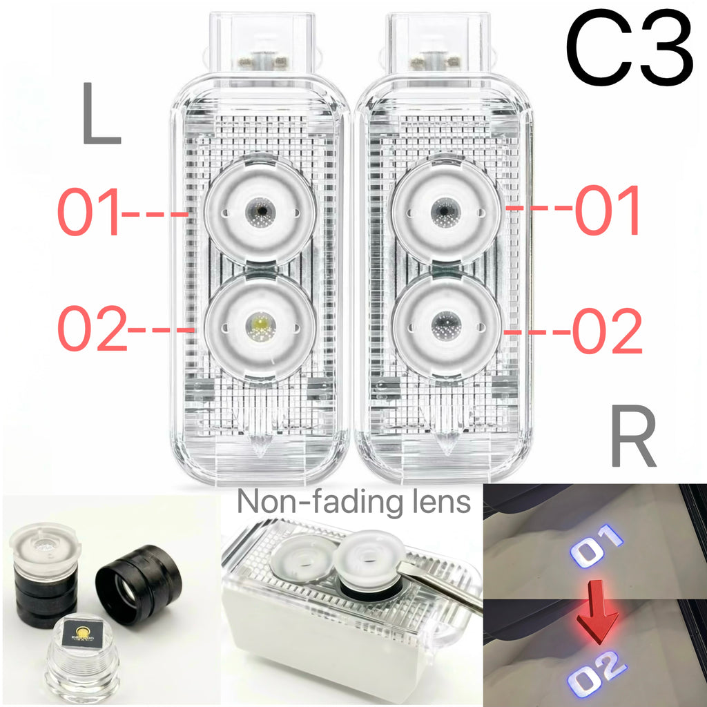 AUDI LOGO PROJECTOR LIGHTS Nr.46 (Menge 1 = 2 Logo Films / 2 Türlichter)