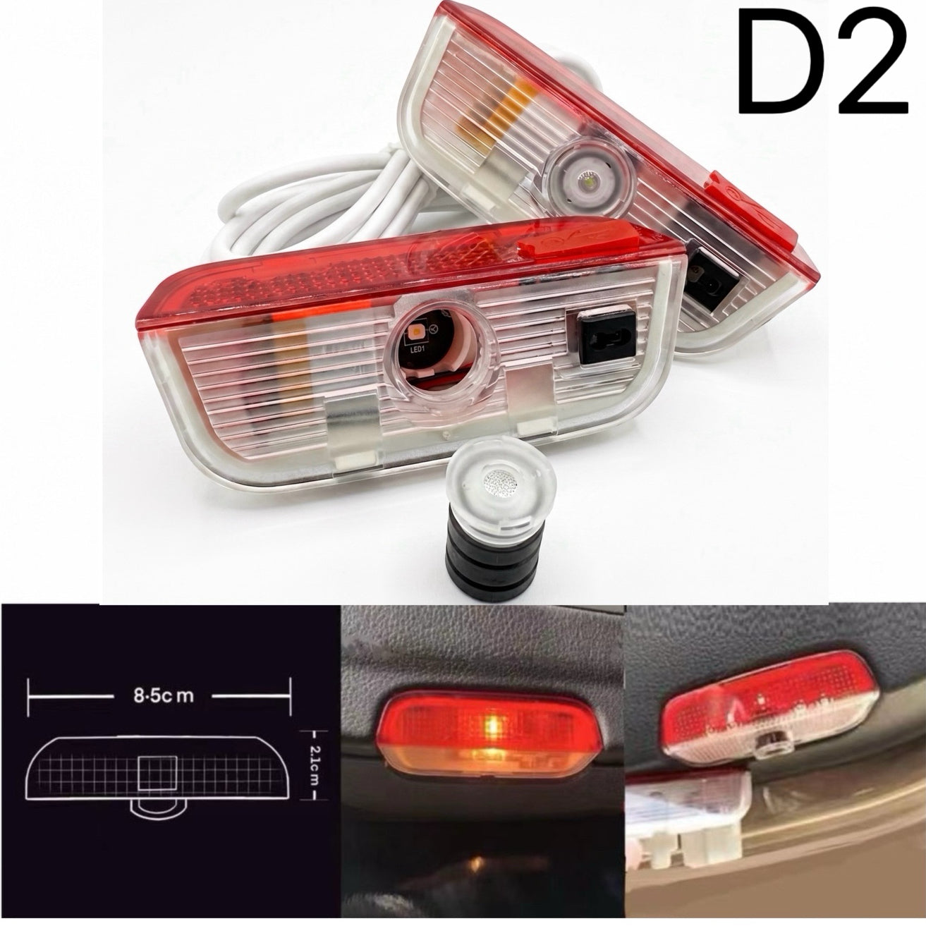 PORSCHE Original LOGO PROJECTOR LIGHTS Nr.03 (Menge 1 = 2 Logo Film / 2 Türlichter)