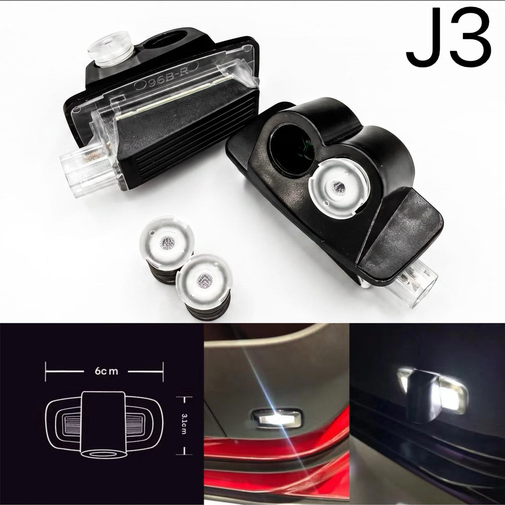 LUCES DE PROYECTOR DE LOGOTIPO ORIGINAL PORSCHE N ° 03 (cantidad 1 = 2 Película de logotipo / 2 luces de puerta)