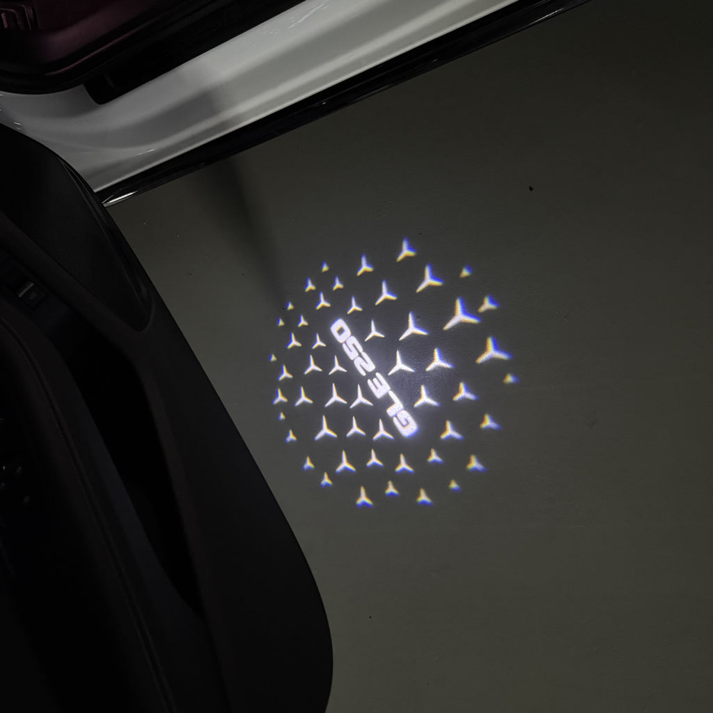 أضواء بروجكتور شعار MERCEDES BENZ رقم 03 (الكمية 1 = 1 مجموعة / 2 أضواء باب)