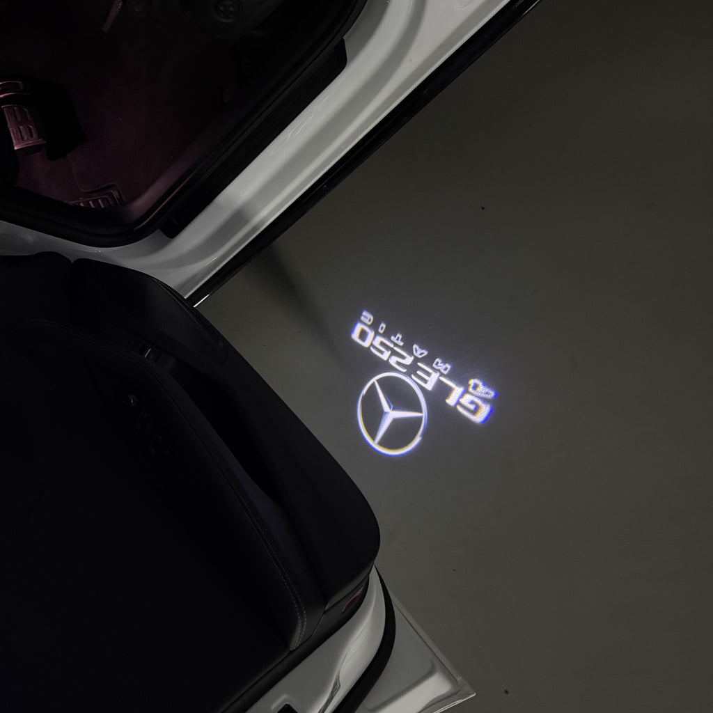 أضواء بروجكتور شعار MERCEDES BENZ رقم 03 (الكمية 1 = 1 مجموعة / 2 أضواء باب)