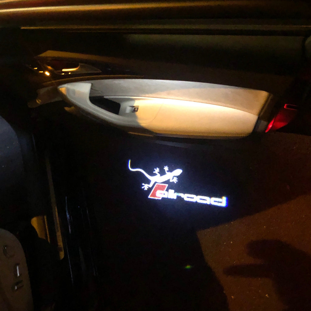 AUDI ALLROAD GECKO LOGO PROJECTOR LIGHTS Nr.147 (quantité 1 = 2 films de logo et 2 lumières de porte)