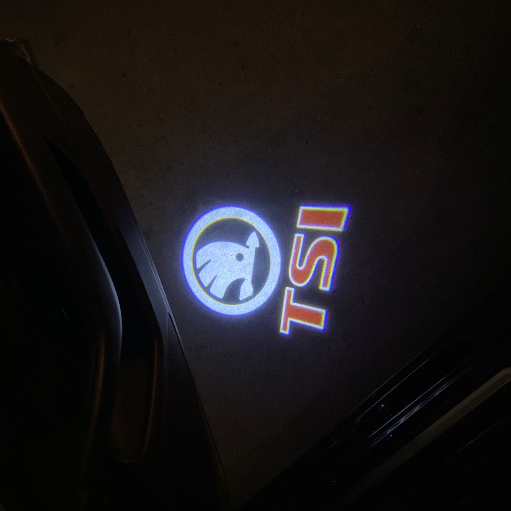 SKODA LOGO PROJECTOT LIGHTS Nr.09 (quantité 1 = 2 Logo Film / 2 feux de porte)
