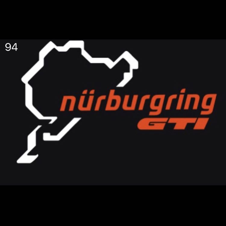 Volkswagen Türleuchten GTI NÜRBURGRING Logo Nr. 67 (Anzahl 1 = 2 Logo-Folien / 2 Türleuchten）