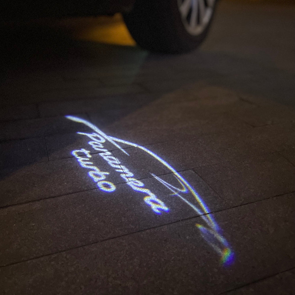 PORSCHE LOGO PROJECTOT LIGHTS Nr.84 (cantidad 1 = 2 logo película / 2 luces de puerta)