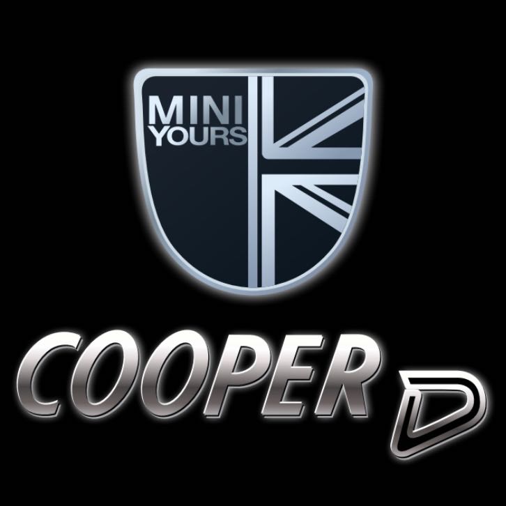 MINI COOPER D LOGO PROJECROTR LIGHTS Nr.39 (الكمية 1 = 2 Logo Film / 2 Door Lights)