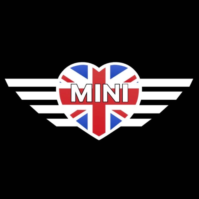 MINI BRITISH NATIONAL FLAG LOGO PROJECROTR LIGHTS Nr.10 (Menge 1 = 2 Logo Film / 2 Türleuchten)