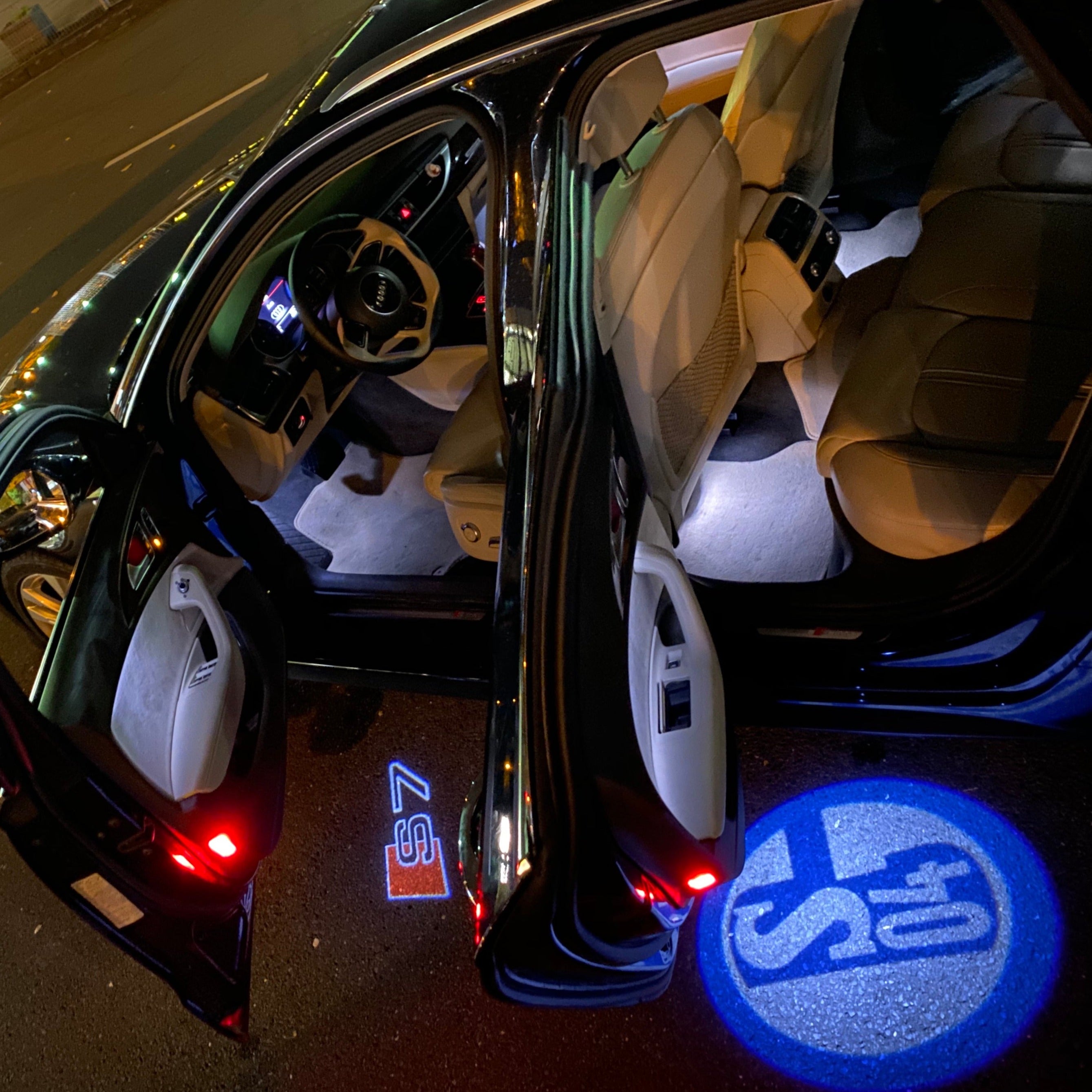 AUDI S7 LOGO PROJECTOT LIGHTS Nr.360 (quantité 1 = 2 Logo Films /2 feux de porte)