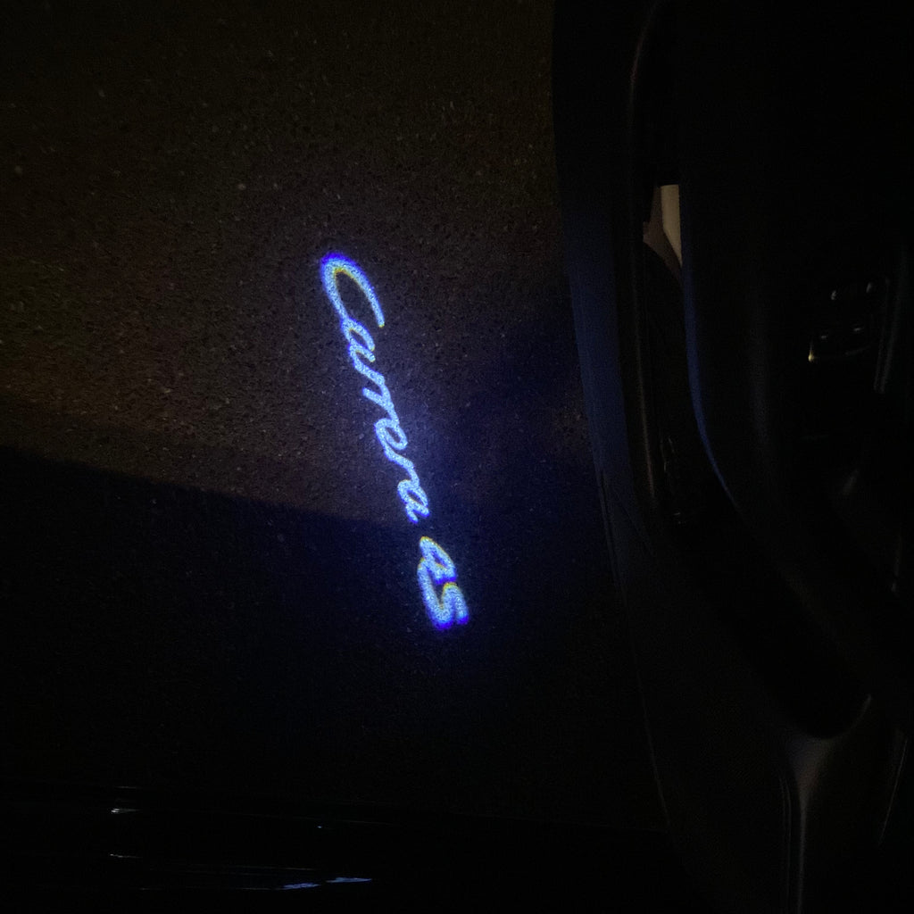 PORSCHE LOGO PROJECTOT LIGHTS Nr.80 (cantidad 1 = 2 logo película / 2 luces de puerta)