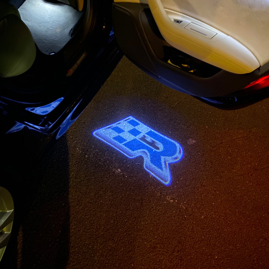 Luces de puerta Volkswagen R Logo Nr. 147 (cantidad 1 = 2 películas con logotipo / 2 luces de puerta)