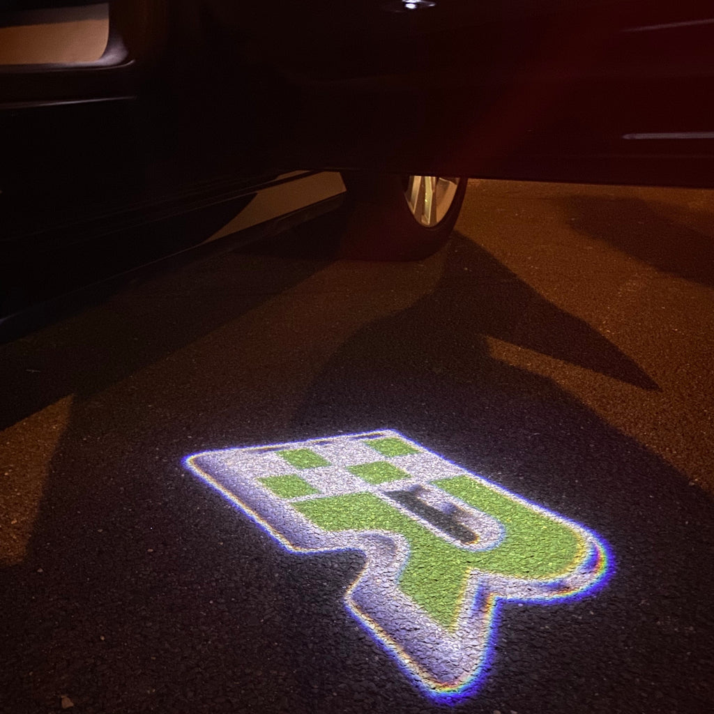 Volkswagen Door lights R Logo Nr. 148 (cantidad 1 = 2 películas con logotipo / 2 luces de puerta)