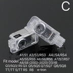 AUDI LOGO PROJECTOT LIGHTS Nr.25 (quantité 1 = 2 Logo Films /2 feux de porte)
