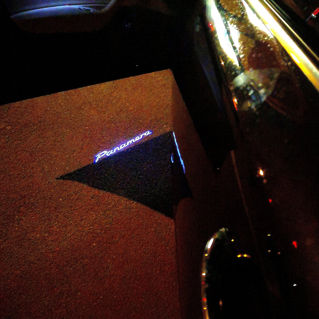 PORSCHE Panamera LOGO PROJECTOT LIGHTS Nr.35 (quantità 1 = 2 Logo Film / 2 luci porta)