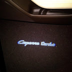 LUCI PROIETTORI LOGO PORSCHE Cayenne turbo Nr.28 (quantità 1 = 2 Logo Film / 2 luci porte)