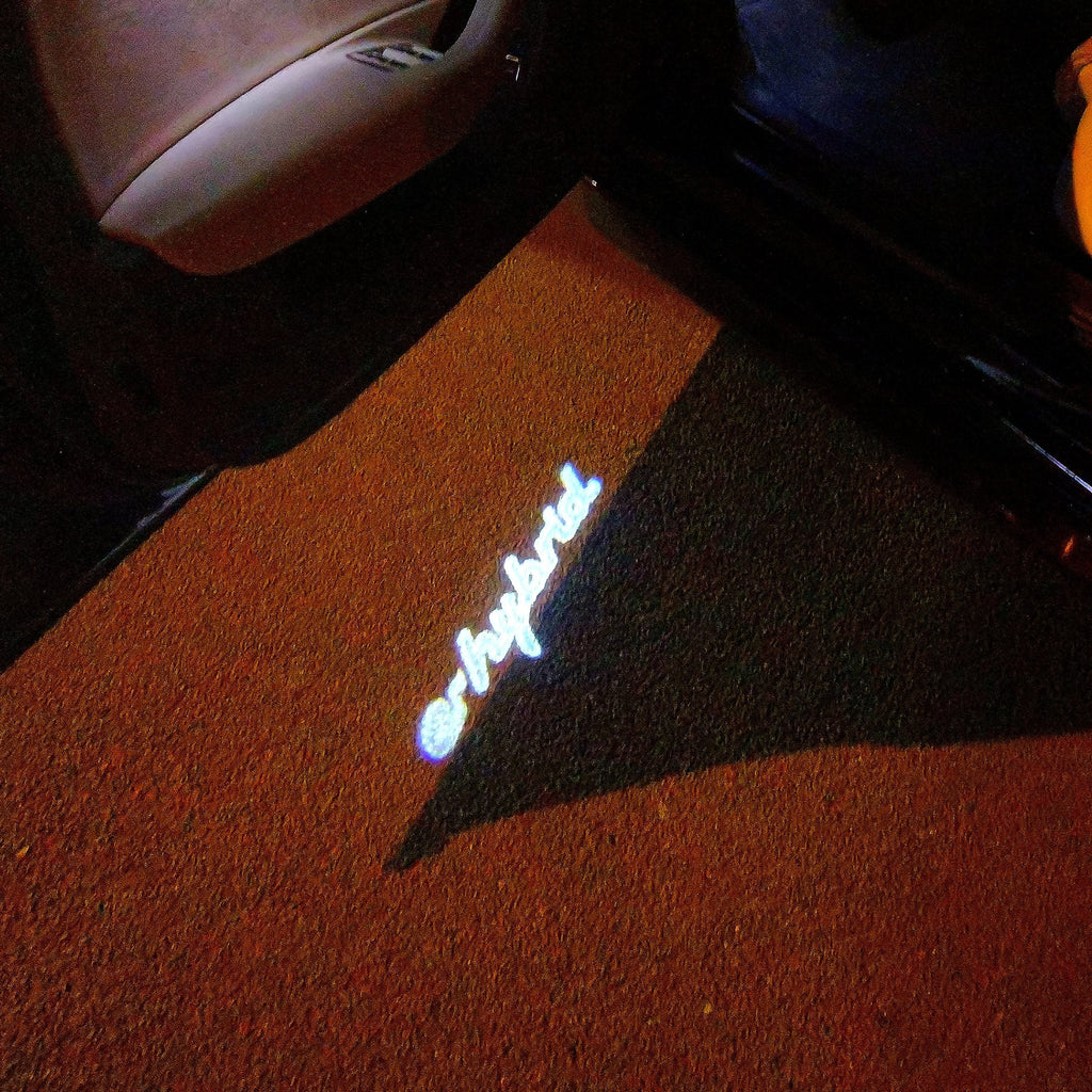 PORSCHE E-Hybrid LOGO PROJECTOT LIGHTS Nr.16 (Menge 1 = 2 Logo Film / 2 Türleuchten)