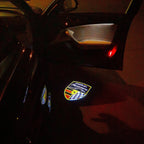 PORSCHE Panamera LOGO PROJECTOT LIGHTS Nr.04 (Menge 1 = 2 Logo Film / 2 Türleuchten)