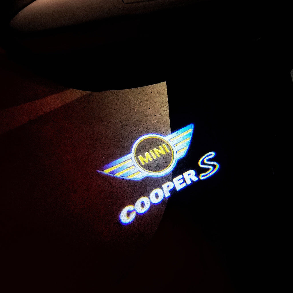 MINI COOPER S LOGO PROJECTOR LIGHTS Nr.96 (الكمية 1 = 2 شعار فيلم / 2 مصباح باب)