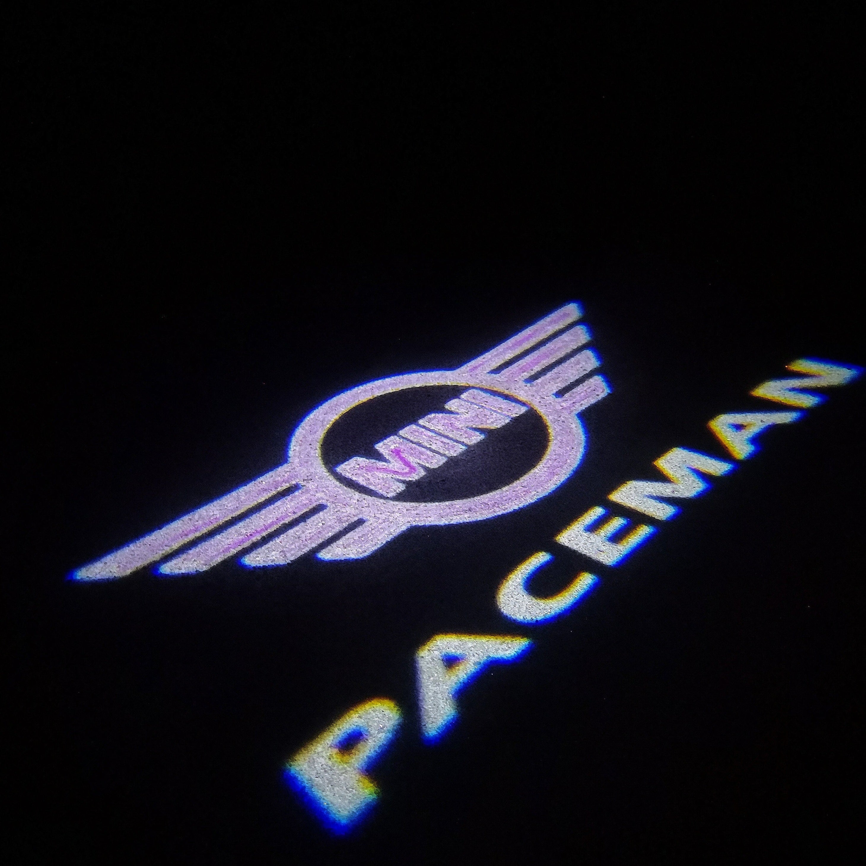 MINI PACEMAN LOGO PROJECROTR LIGHTS Nr.142 (Menge 1 = 2 Logo Film / 2 Türleuchten)