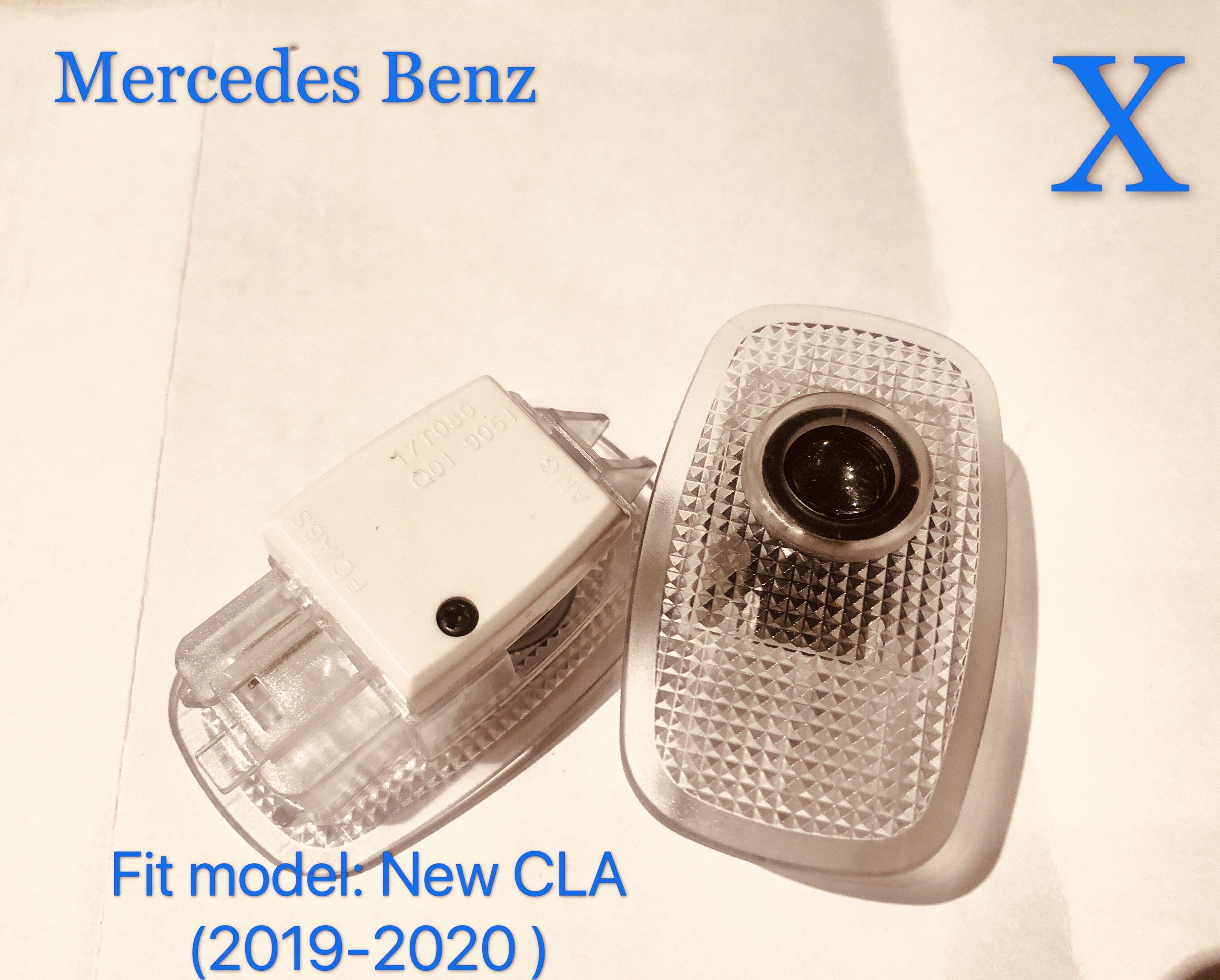أضواء بروجكتور شعار MERCEDES BENZ رقم 01 (الكمية 1 = 1 مجموعة / 2 أضواء باب)
