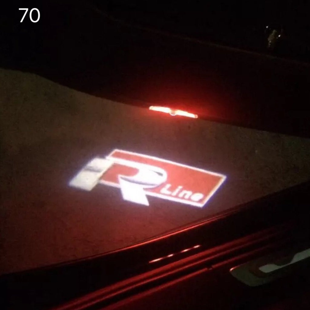 Volkswagen Door luces R LINE Logo Nr. 50 (cantidad 1 = 2 Logo Films /2 luces de puerta)