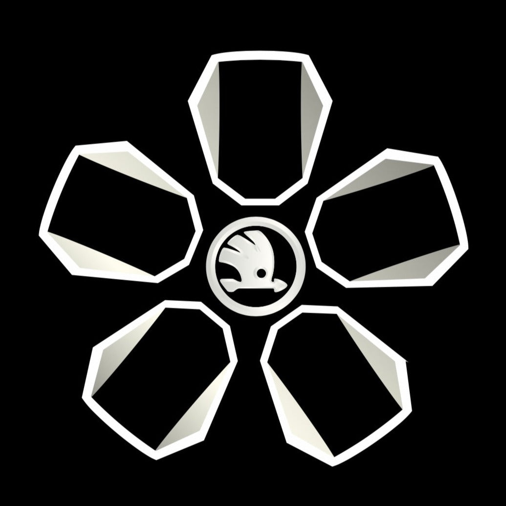 SKODA LOGO PROJECTOR LIGHTS Nr. 02 (cantidad 1 = 2 logo película / 2 luces de puerta)