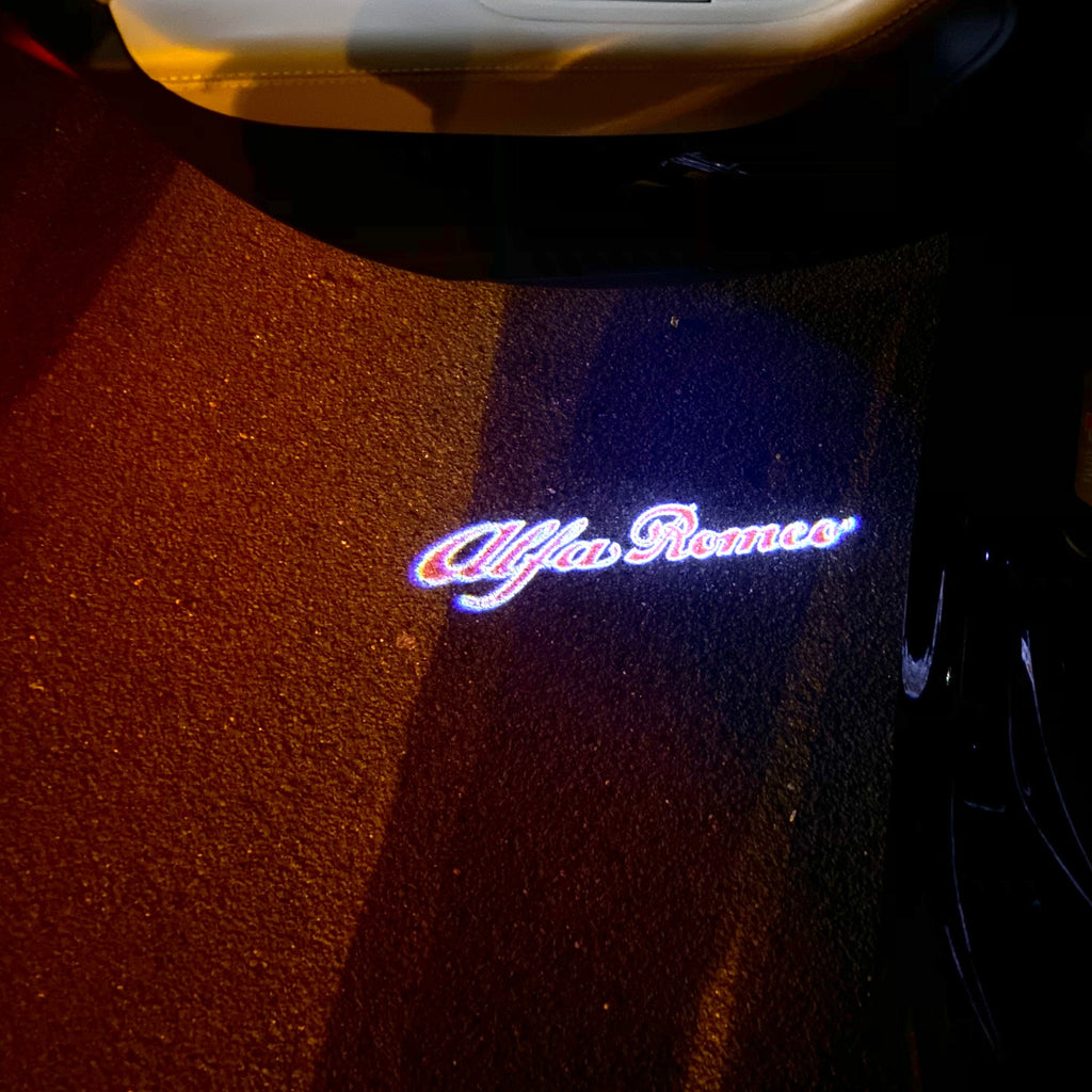 Alfa Romeo RED COLOR  LOGO PROJECTOT LIGHTS Nr.05 (quantity  1 =  2 Logo Film /  2 door lights)