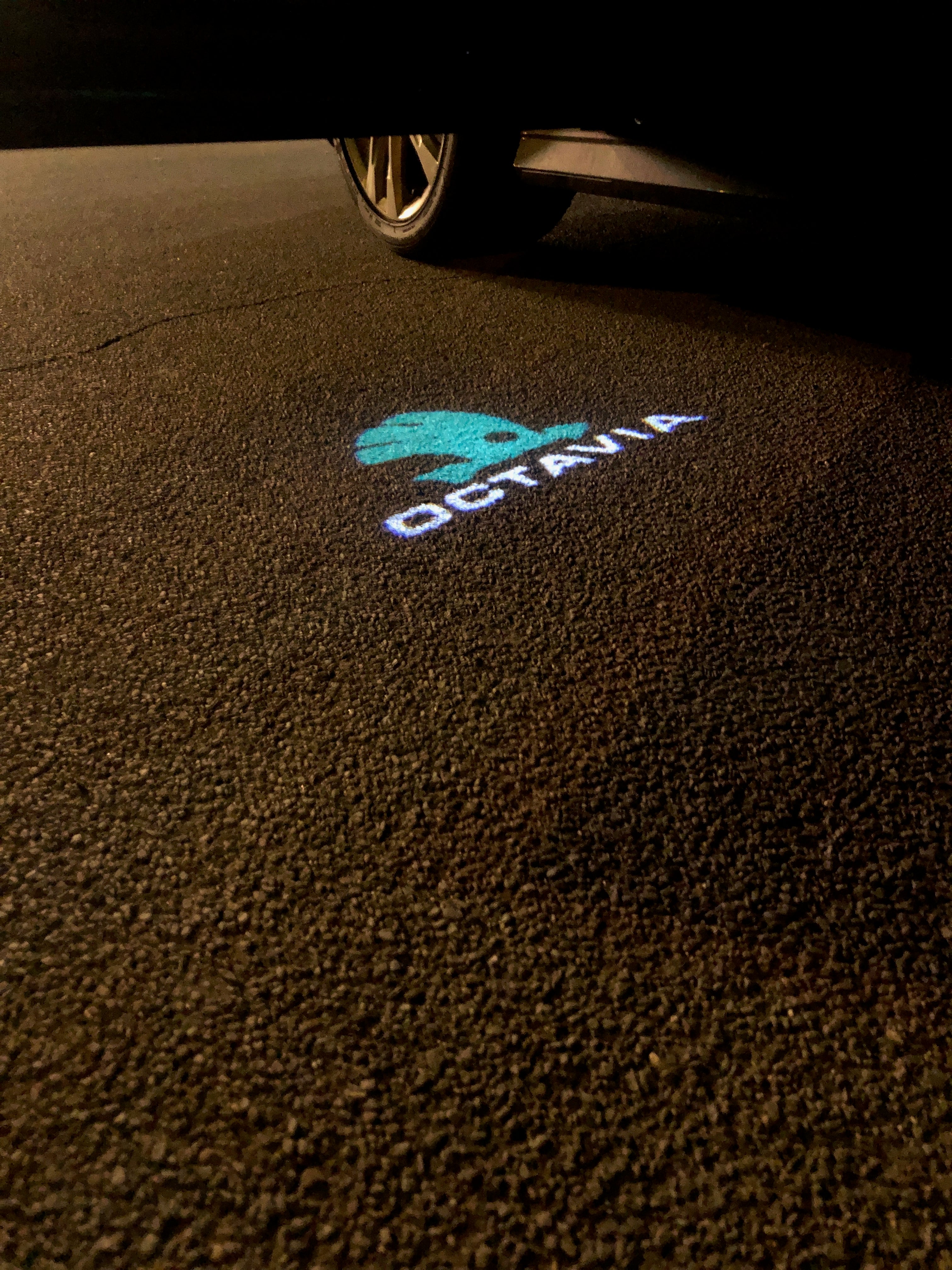 SKODA LOGO PROJECTOT LIGHTS Nr.78 (cantidad 1 = 2 logo película / 2 luces de puerta)