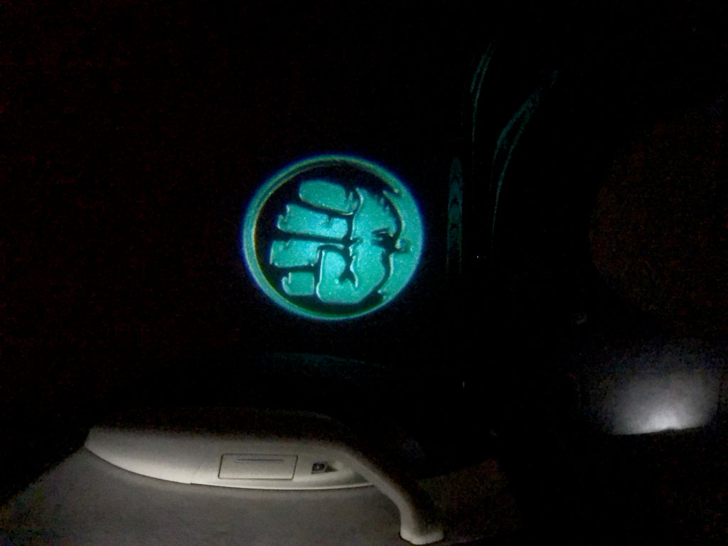 HULK Logo door lights Nr.212  (quantity 1 = 2 Logo Films /2 door lights）Marvel Heroes Logo