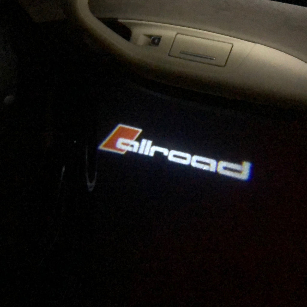 AUDI allroad LOGO PROJEKTORLEUCHTEN Nr.03 (Anzahl 1 = 2 Logo Folien / 2 Türleuchten)