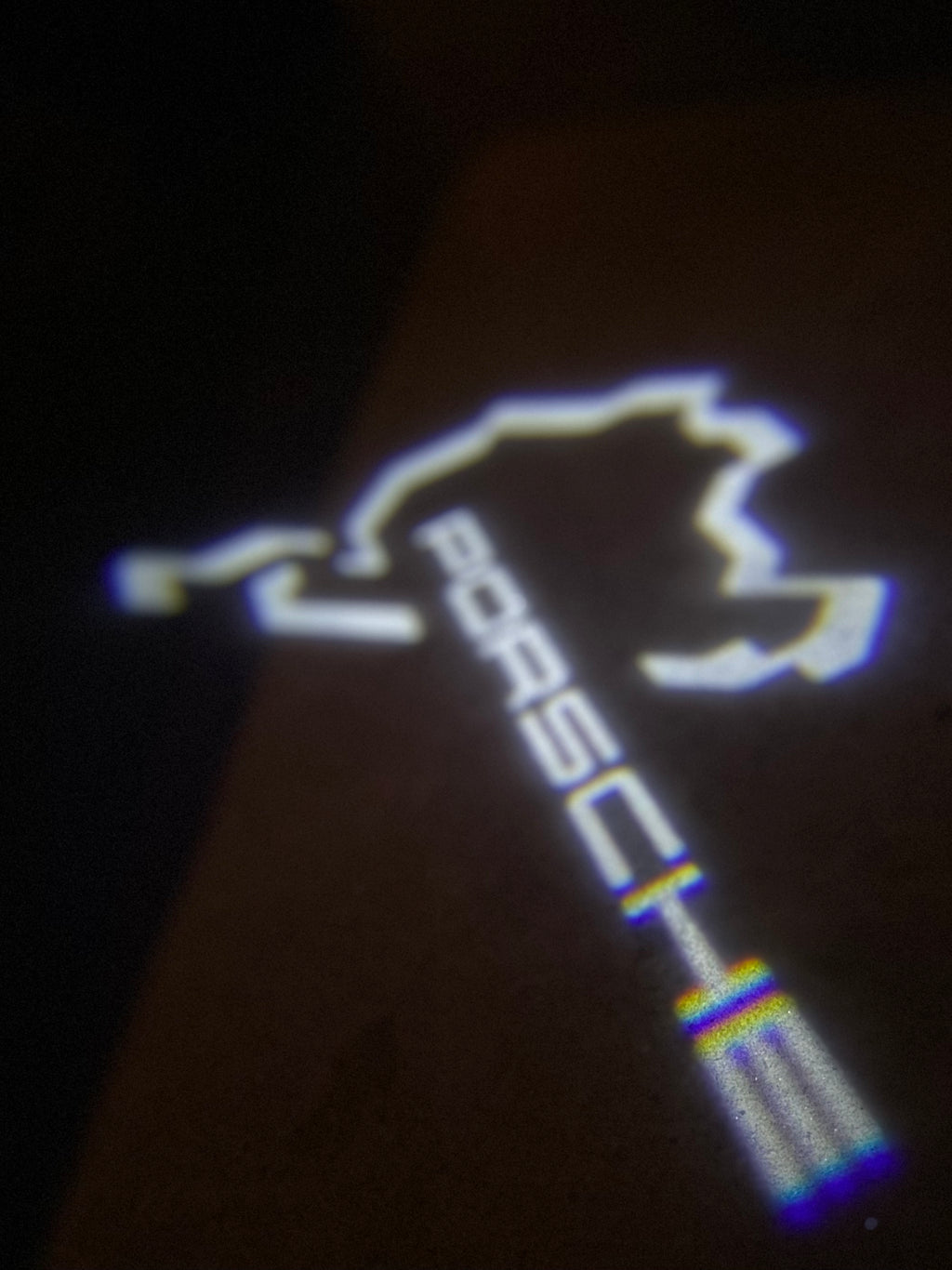 LUCI PROIETTORI LOGO ORIGINALI PORSCHE Nr.03 (quantità 1 = 2 Logo Film / 2 luci porta)