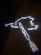LUCI PROIETTORI LOGO ORIGINALI PORSCHE Nr.03 (quantità 1 = 2 Logo Film / 2 luci porta)